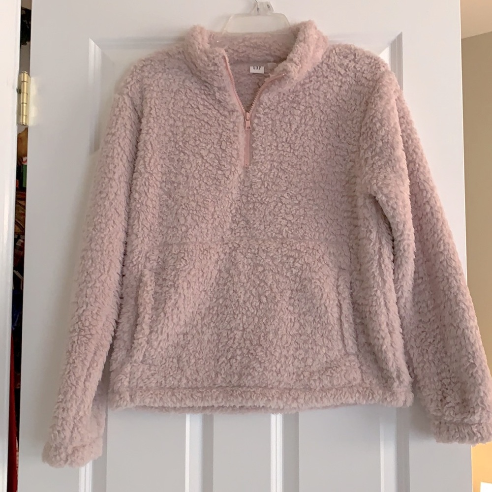 NWOT dusty pink GAP fleece 1/4 zip size XS